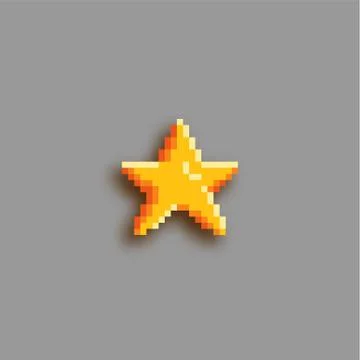 Pixel art star icon. Stock Illustration