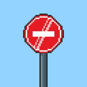Pixel art Stop Sign Traffic game asset design Stock-Illustration