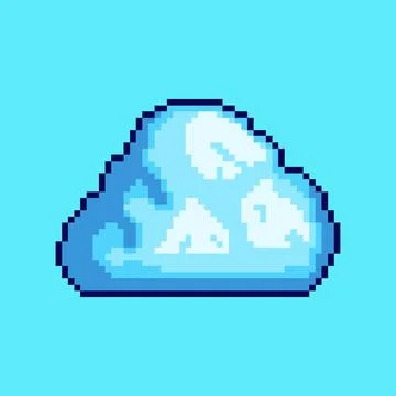 Pixel art style cloud design Stock Illustration