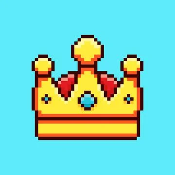 Pixel art style crown design Stock Illustration