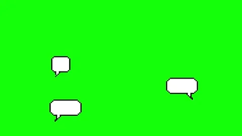 Pixel art style empty chat speech bubble animation on chroma key green scre.. Stock Footage 336413268