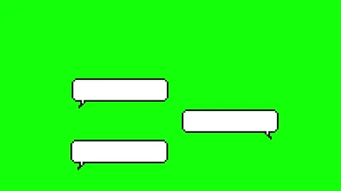 Pixel art style empty chat speech bubble animation on chroma key green scre.. Stock Footage 336413276