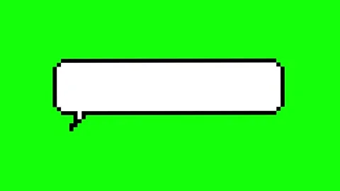 Pixel art style empty chat speech bubble animation on chroma key green scre.. Stock Footage 336413295