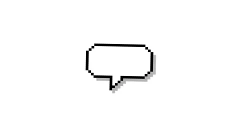Pixel art style empty chat speech bubble animation on chroma key green scre.. Stock Footage 336413327
