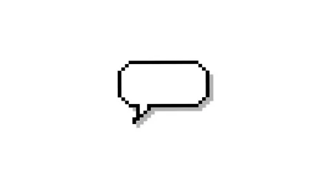 Pixel art style empty chat speech bubble animation on chroma key green scre.. Stock Footage 336413328