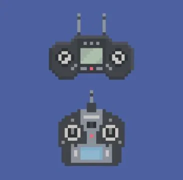 Pixel art style illustration of remote control radio controller Stock Illustration