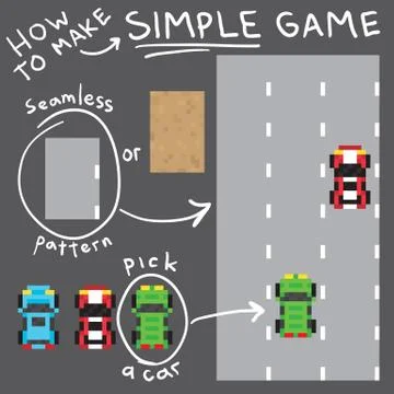Pixel art style simple game vector objects set Illustrazione stock