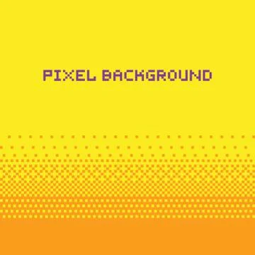 Pixel art style vector gradient background yellow Stock Illustration