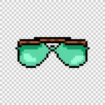 Pixel art stylish glasses element object vector Stock Illustration