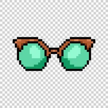 Pixel art stylish glasses element object design Stock Illustration