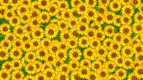 Pixel Art Sunflower Pattern Background in Retro Game Style Stock Illustration