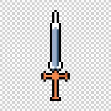 Pixel art sword weapon graphic design vector Stock Illustration