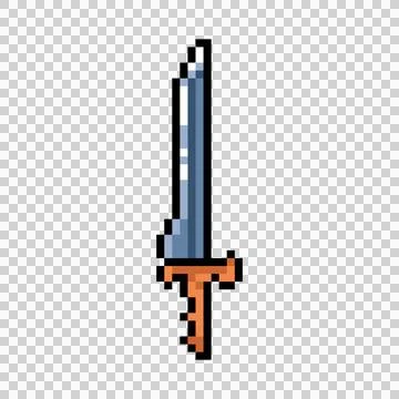 Pixel art sword weapon graphic design element Stock Illustration
