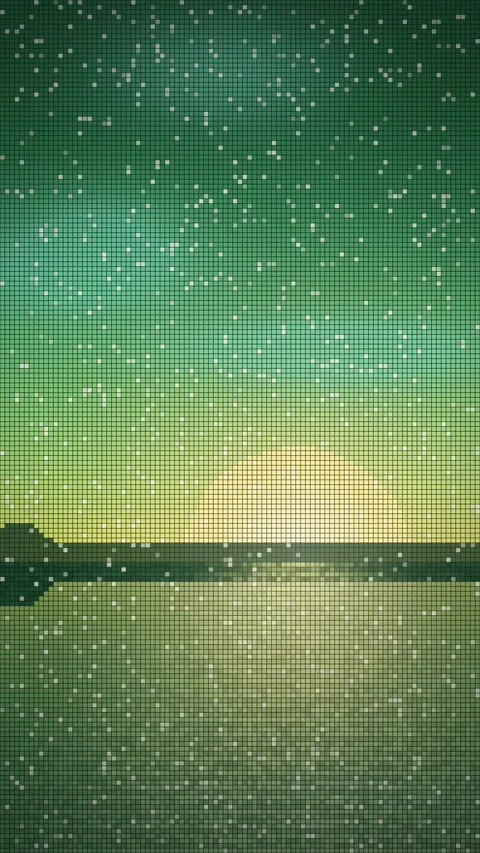 Pixel Art Teal Sunset Horizon Seamless Loop Animation Stock Footage 345120859