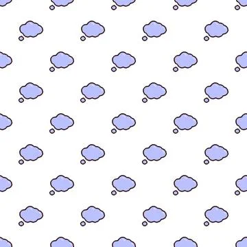 Pixel art thought bubble seamless pattern background Stock Illustration