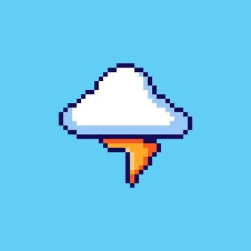 Pixel art Thundercloud game asset design Stock Illustration
