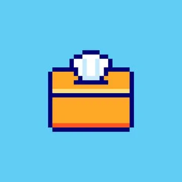 Pixel art Tissue Box game asset design Stock Illustration