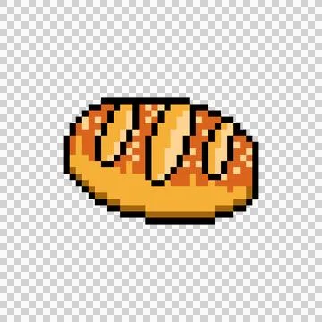 Pixel art toast bread drawing style design Stock Illustration