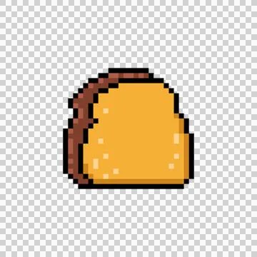 Pixel art toast bread drawing style clipart Illustrazione stock