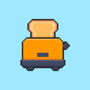 Pixel art Toaster game asset design Stock Illustration