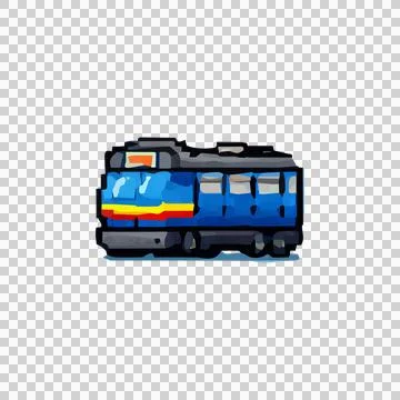 Pixel Art Train Design Vector Stock Illustration