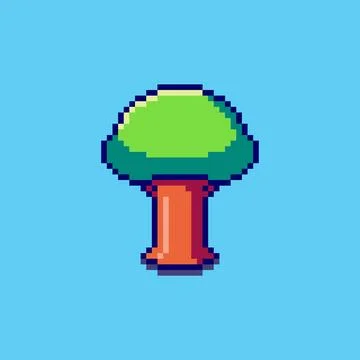 Pixel art Tree game asset design Stock Illustration