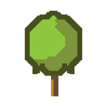 Pixel art tree Stock Illustration