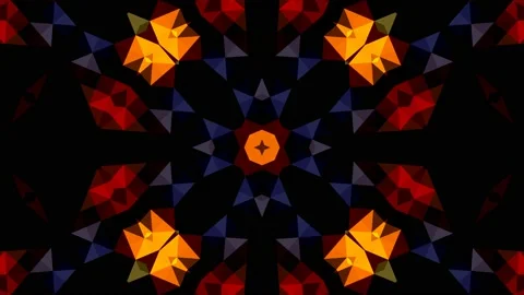 Pixel Art Triangular Dark Bold Red Orange Loop Stock Footage 144115995