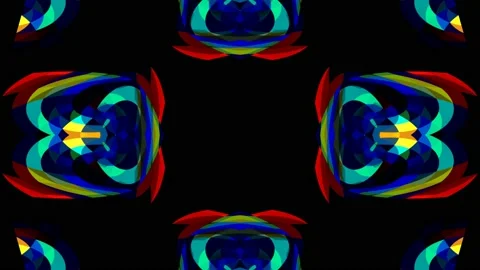 Pixel Art Triangular Vivid Color Loop VJ Stock Footage 144115420