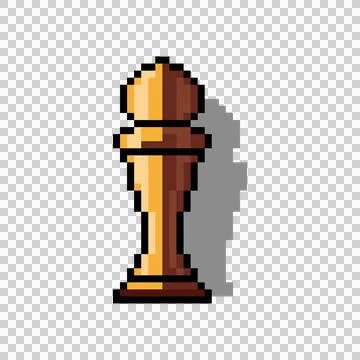 Pixel art trophy archive award game element vector Stock Illustration