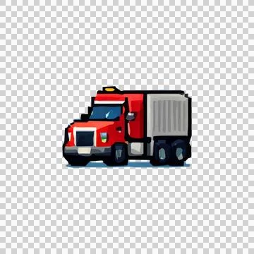 Pixel Art Truck Design Vector Stock Illustration