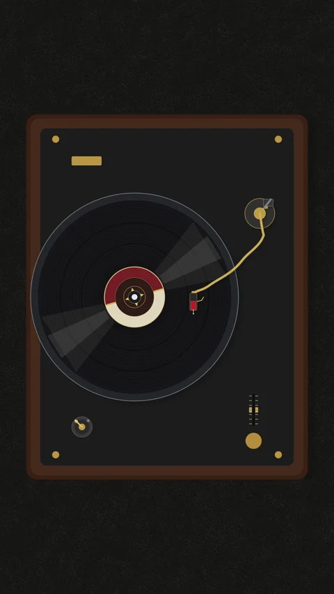 Pixel art turntable playing vinyl record loop animation Vidéo 346740003