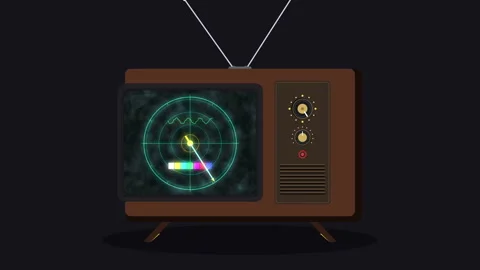 Pixel art tv animation showing green radar screen loop footage Stock Footage 346551938