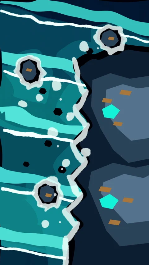 Pixel art underwater ocean landscape animation with swimming fish, bubbles Stock Footage 346739986