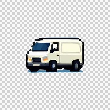 Pixel Art Van Design Vector Stock Illustration