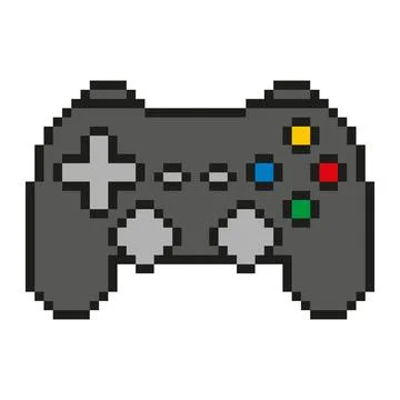 Pixel art video game controller isolated on white background. Stock Illustration