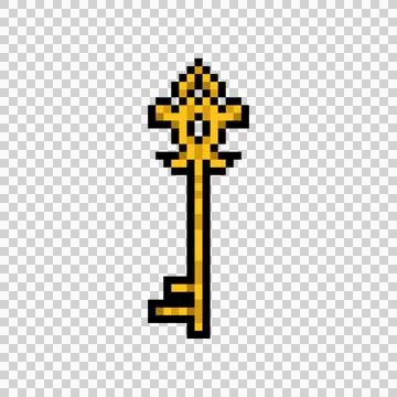 Pixel art vintage key element object graphic 스톡 일러스트