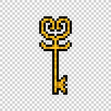 Pixel art vintage key element object design Stock-Illustration