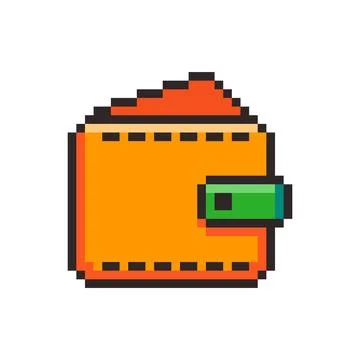 Pixel art wallet design Stock Illustration