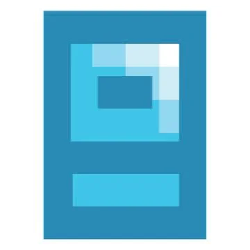 Pixel art water block Stock Illustration