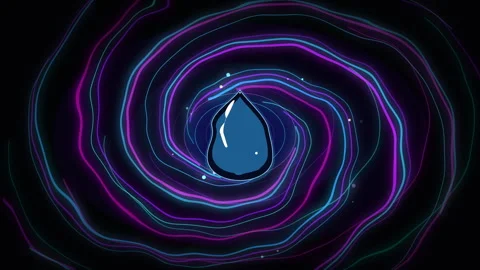 Pixel art water drop swirling vortex spiral loop motion graphic Stock Footage 346740126
