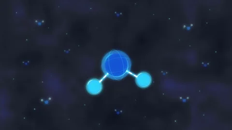 Pixel art water molecule rotating animation showcasing science and chemistry Stock Footage 347951809