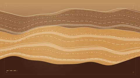Pixel art wave animation loop with retro brown landscape pattern and texture Stock Footage 347212304