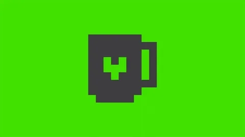 Pixel art web icons motion graphic HD animation on green background Stock Footage 72138215