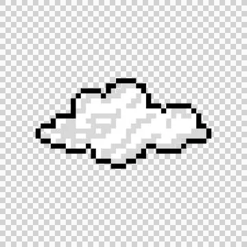 Pixel art white cloud graphic vector Stock Illustration