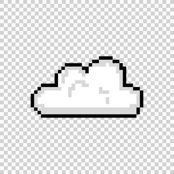 Pixel art white cloud graphic isolated Stock Illustration