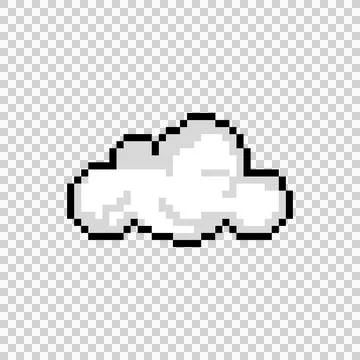 Pixel art white cloud graphic design Stock Illustration