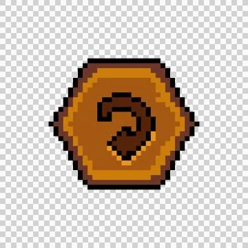 Pixel art wooden try again button icon graphic design vector Stock Illustration