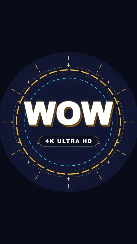 Pixel art wow loop text motion graphic with 4k ultra hd retro circle Stock Footage 346552468