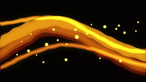 Pixel art yellow wave pattern animation, glowing particle flow, retro loop Stock Footage 346740083